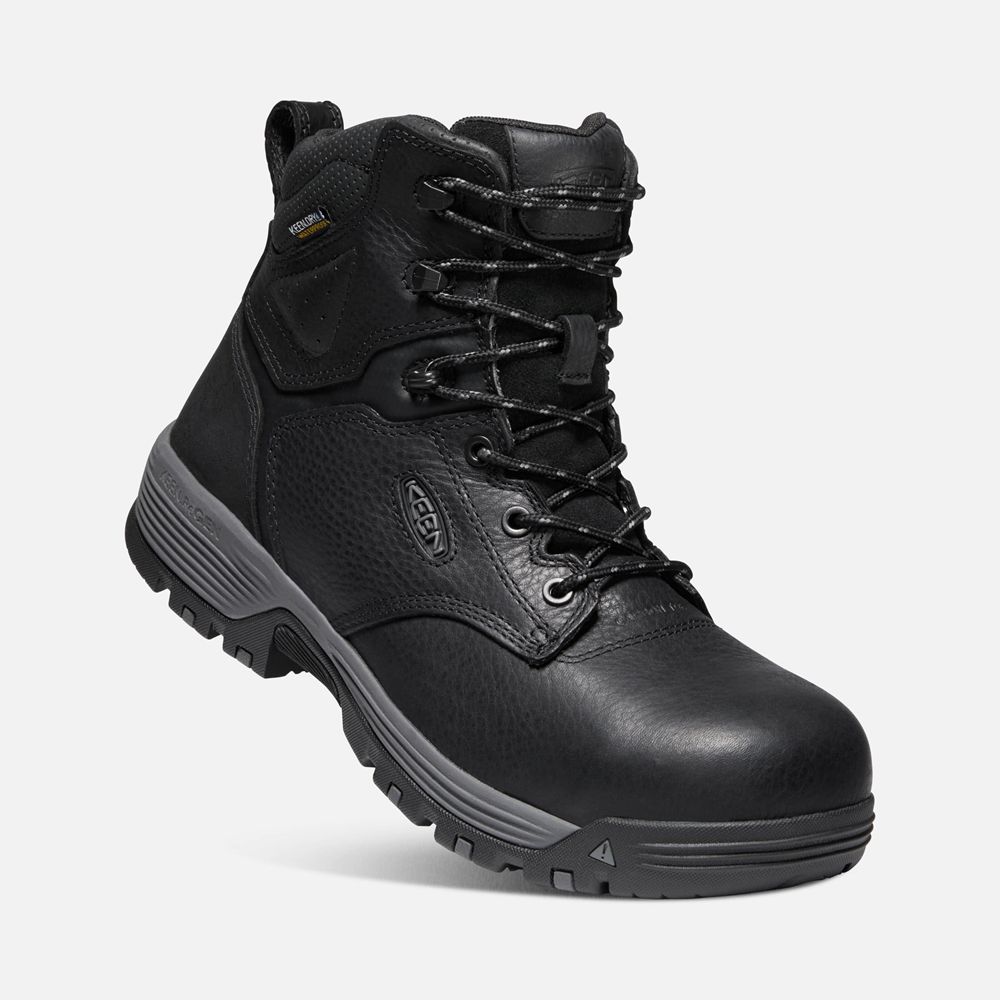 Botas de Trabajo Keen Mexico Negros - Hombre Chicago 6\" Waterproof (Carbon-Fiber Toe) - FT5436172